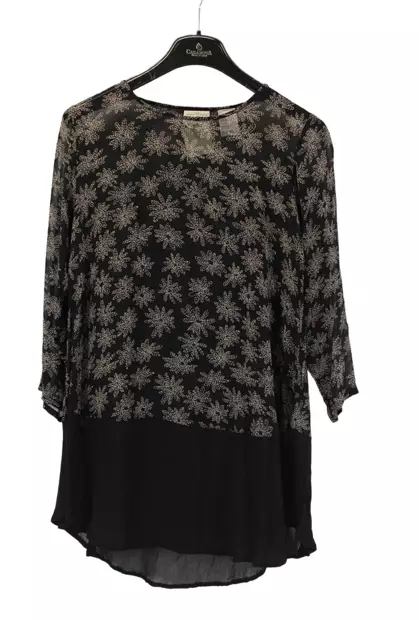 musta_ruskea_kukka_tunika.png - Käytetyt Naisten paidat ja topit - A00000650 - 1