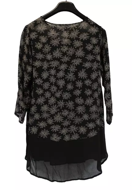 musta_ruskea_kukka_tunika_takaa.jpeg - Käytetyt Naisten paidat ja topit - A00000650 - 2