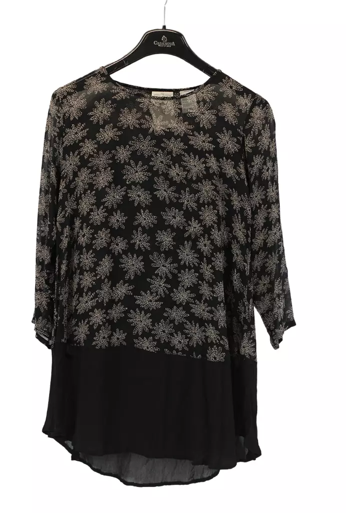 musta_ruskea_kukka_tunika.png - Käytetyt Naisten paidat ja topit - A00000650 - 1