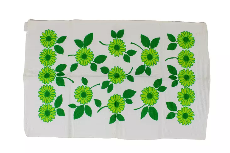 Vihrea_kukka_poytaliina.jpg - Käytetyt Pyyhkeet - A00001621 - 1