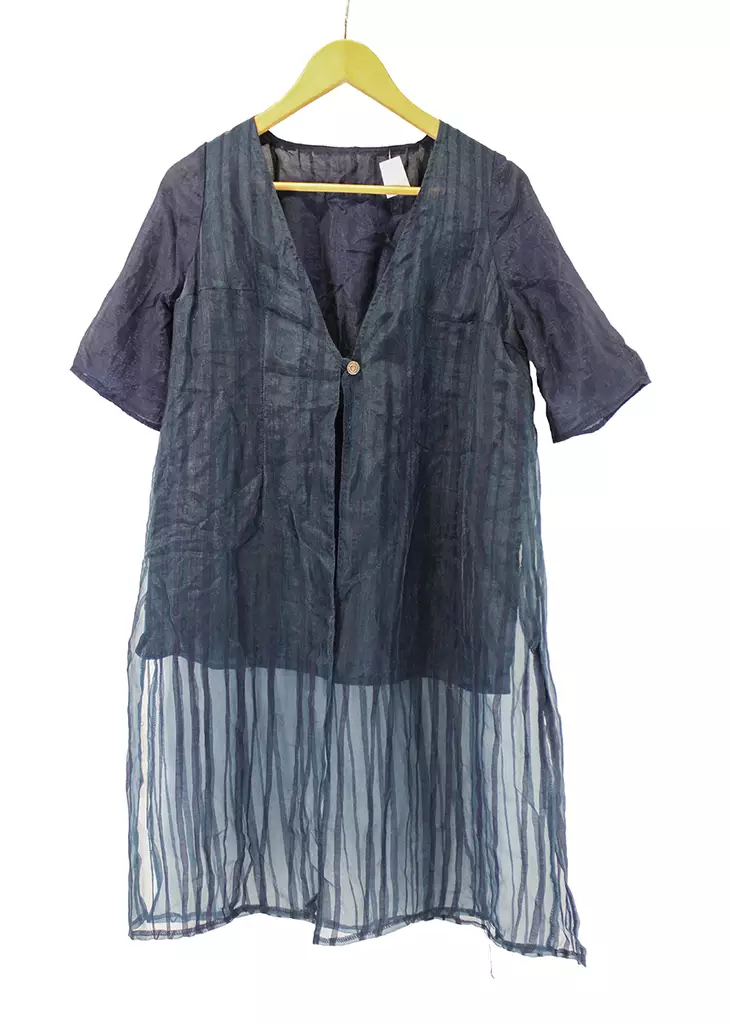 Tunika_sininen_lyhyhihainen.jpg - Käytetyt Naisten mekot ja hameet - A00001643 - 1