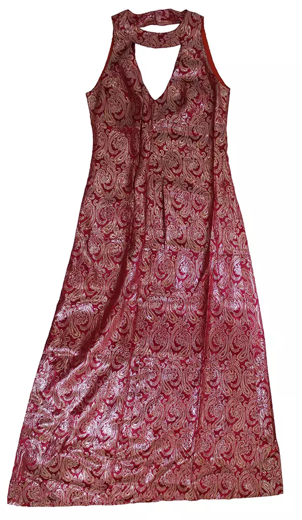 juhlamekko_punakultainen_kuva1.jpg - Käytetyt Naisten mekot ja hameet - A00001603 - 1