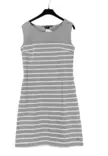 luhta_mekko_harmaa_valkoraidallinen.png - Käytetyt Naisten mekot ja hameet - A00001664 - 1