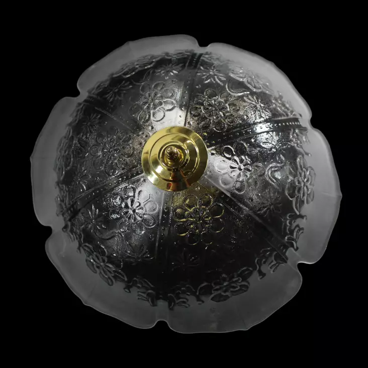 Lasinen_kattovalaisin_kukkakuvio.jpeg - Käytetyt Kattovalaisimet - A00000624 - 1