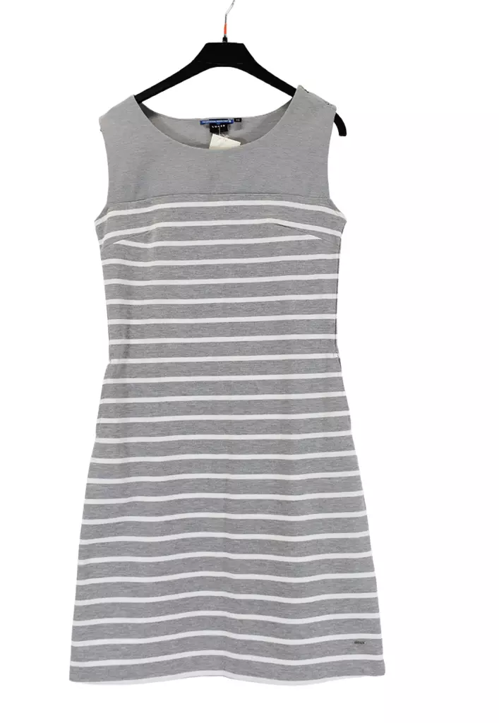 luhta_mekko_harmaa_valkoraidallinen.png - Käytetyt Naisten mekot ja hameet - A00001664 - 1